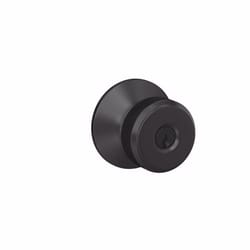 Schlage Bowery Matte Black Entry Door Knob 1.75 in.