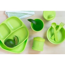 Re-Play Green Plastic/Polypropylene 3 Section Divided Plate 1 pk