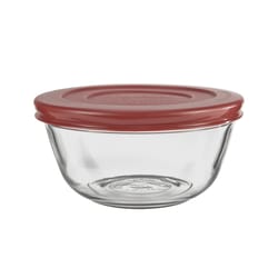 Anchor Hocking Mixing Bowl Clear/Red