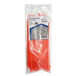 Home Plus 8 in. L Orange Cable Tie 100 pk