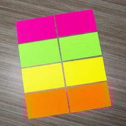 Bazic Products 3 in. H X 5 in. W Ruled Index Cards Fluorescent 75 pk