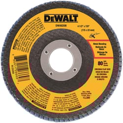 DeWalt 4-1/2 in. D X 7/8 in. Zirconia Type 29 Flap Disc 80 Grit 1 pc