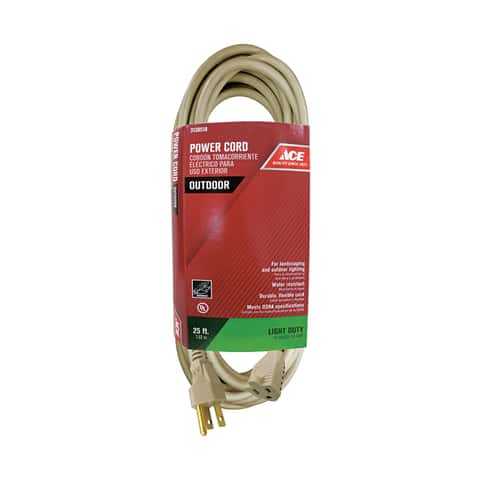 Ace Outdoor 25 ft. L Beige Extension Cord 16/3 SJTW