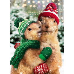 Avanti Press Christmas Prairie Dog Hugs Greeting Card Paper 4 pc