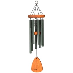 Festival Forest Green Aluminum/Wood 24 in. Wind Chime