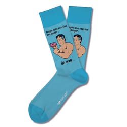 Two Left Feet Unisex People Who Excercise Live Longer S/M Novelty Socks Blue