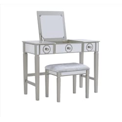 Linon Home Decor Martain Modern 18 in. W X 40 in. L Rectangular Vanity Table Set