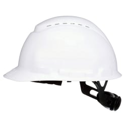 3M SecureFit 4-Point Ratchet Hard Hat White Vented