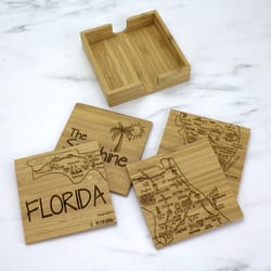 Totally Bamboo Brown Bamboo Coaster Set