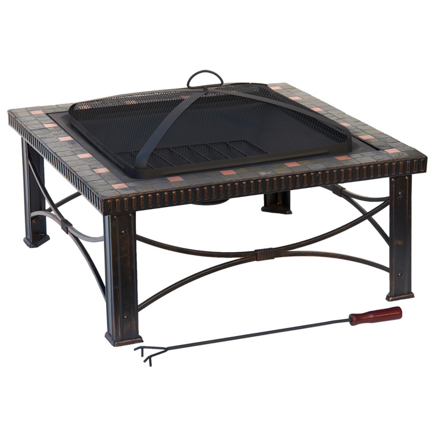 AZ Patio Heater 30 in. W Steel Square Wood Fire Pit Sansujyuku sansujyuku.com