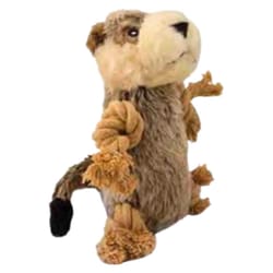 Steel Dog Roper Prairie  Brown/Tan Plush/Rope Gopher Squeak Dog Toy 1 pk