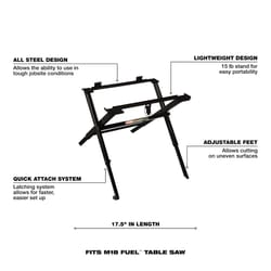 Milwaukee Steel 17.75 in. L X 20.5 in. H X 23 in. W Folding Table Saw Stand Black 1 pc