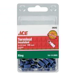 Ace Insulated Wire Ring Terminal Blue 100 pk
