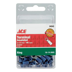 Ace Insulated Wire Ring Terminal Blue 100 pk