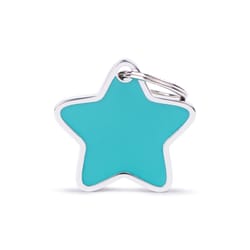 MyFamily Charms Turquoise Star Metal Dog Pet Tags Large