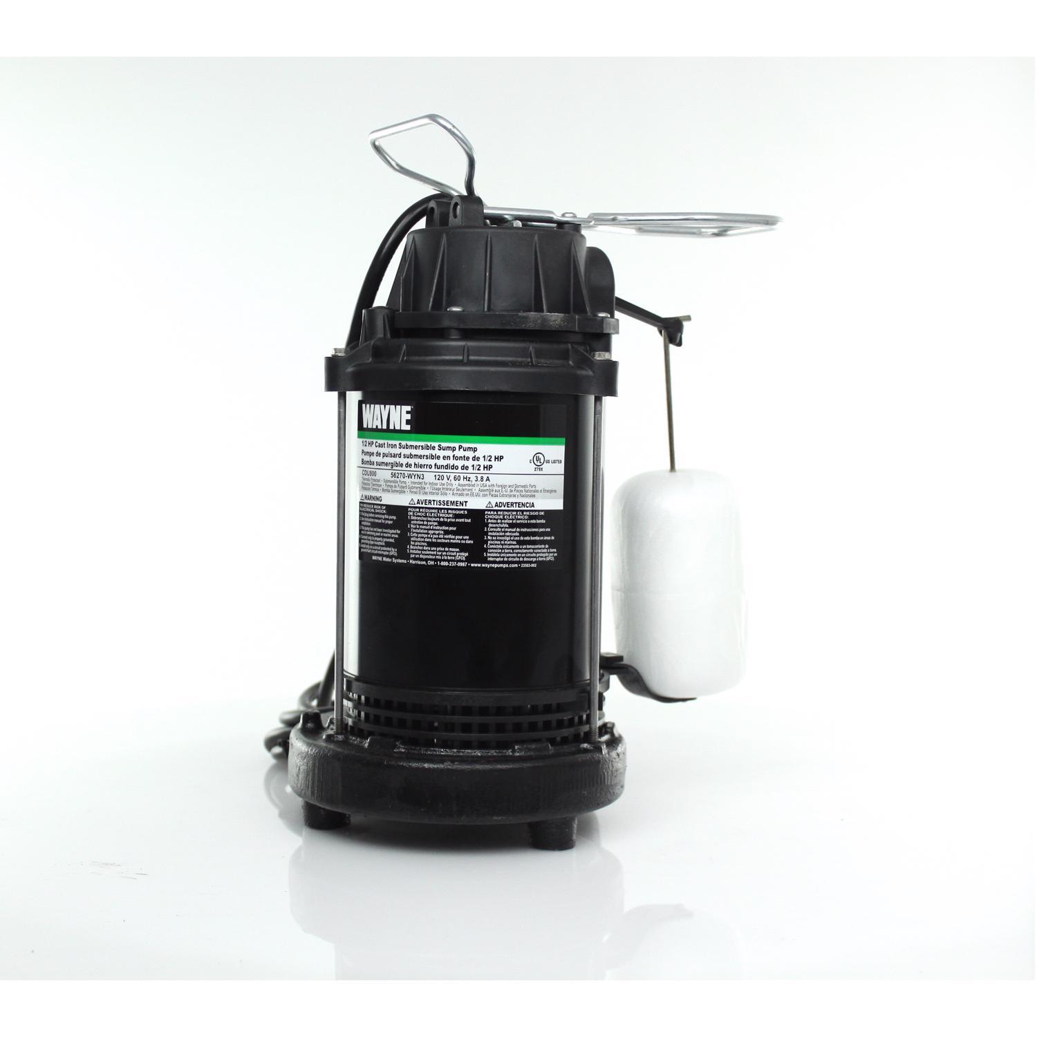 Wayne 1/2 HP 5,100 gph Cast Iron Vertical Float Switch AC 