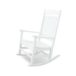 Ivy Terrace Classics White HDPE Frame Contoured Rocking Chair