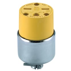 Leviton Commercial Armored Ground/Straight Blade Connector 6-15R 18-12 AWG 2 Pole 3 Wire