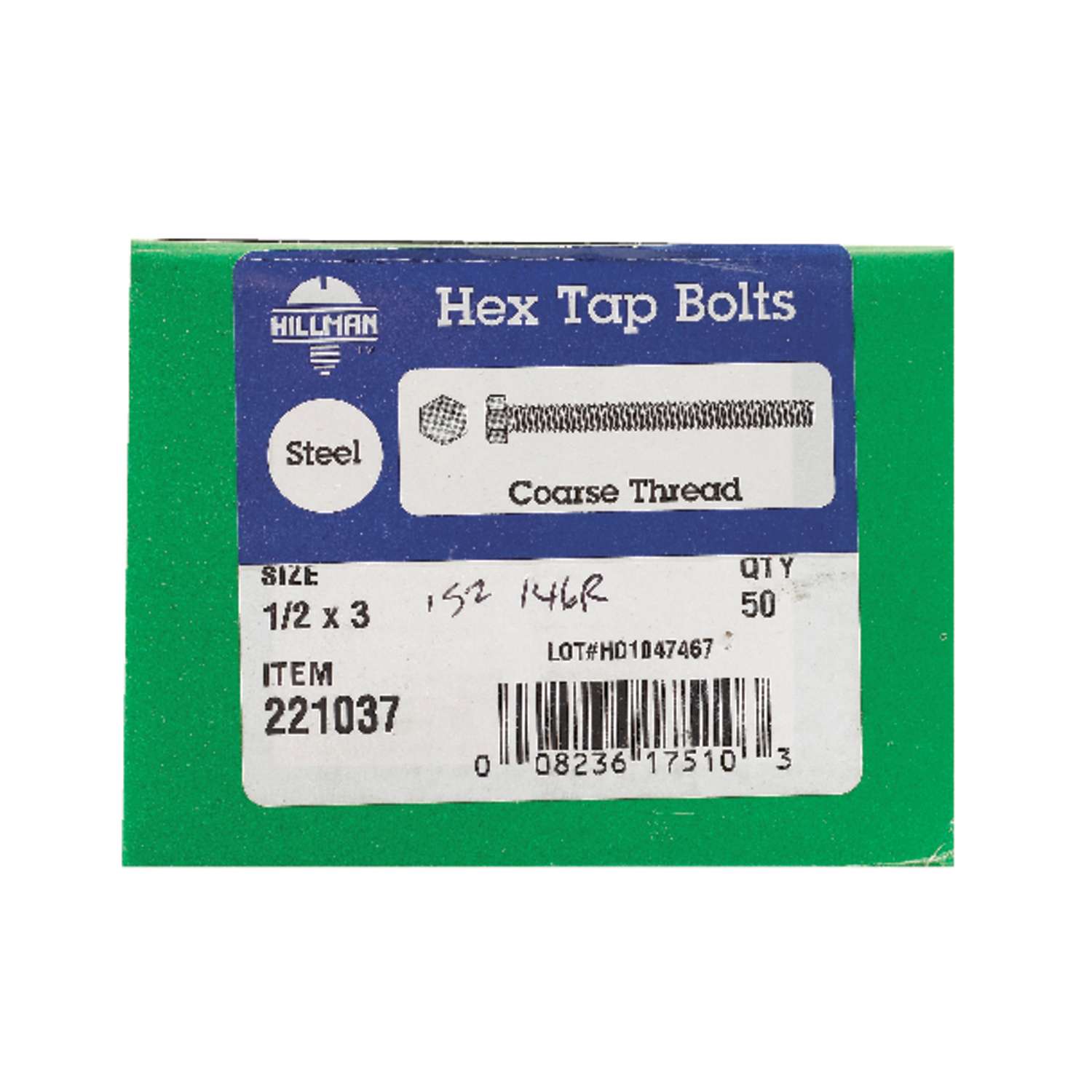 Hillman 1/2 in. D X 3 in. L Zinc Plated Steel Hex Bolt 50 pk