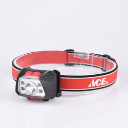 Ace 250 lm Black/Red LED Head Lamp 3.7V 900mAh Battery