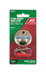 Ace Metal Bright Brass Gold Door Stop Mounts to floor 1/4 in.