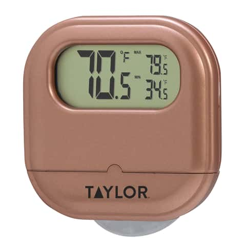 Nature Spring Analog Wired Indoor or Outdoor Bronze Modern Thermometer in  the Thermometer Clocks department at