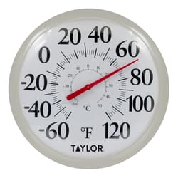 Taylor Big and Bold Dial Thermometer Plastic Silver 13.25 in.