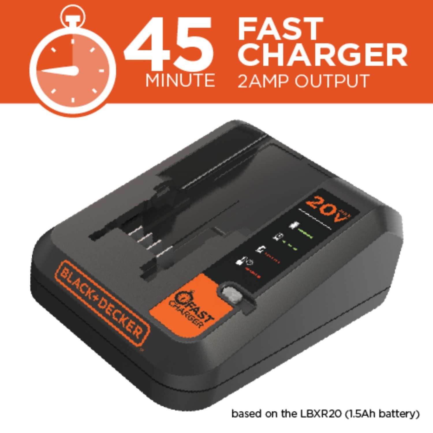 20V MAX* Lithium Battery Charger, 2 Amp | BLACK+DECKER