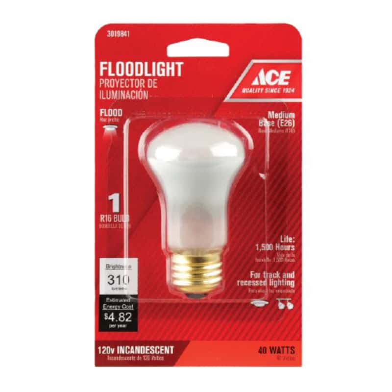 Ace 40 watt R16 Spotlight Floodlight Bulb Medium Base (E26) Soft White