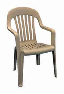 Adams  Brown  Polypropylene  High-Back  Chair 