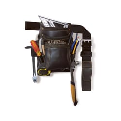 Dave White's Site Pro SiteGear Leather Tool and Nail Bag with Belt 10 pocket Black 1 pc