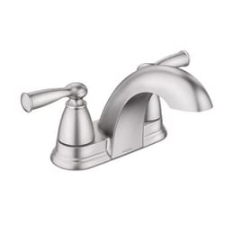 Moen Banbury Brushed Nickel Traditional Centerset Bathroom Sink Faucet 4 in.