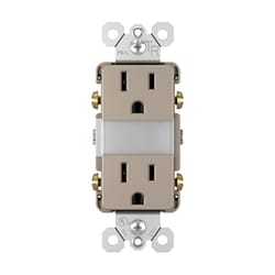 Legrand Radiant 15 amps 125 V Silver Combination Outlet 5-15 R 1 pk