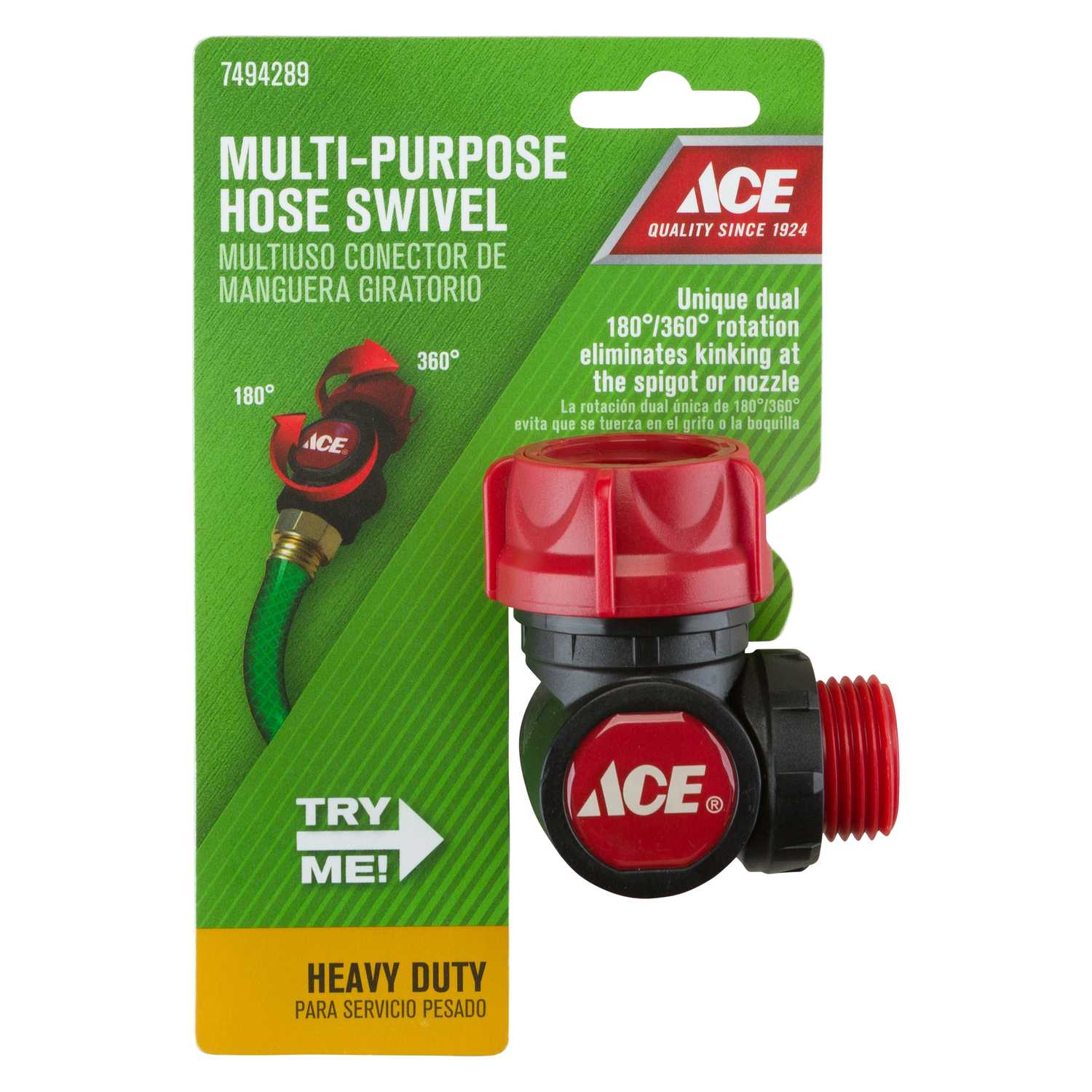 Ace 3/8 in. Plastic Threaded Male/Female Swivel Hose Connector Ace