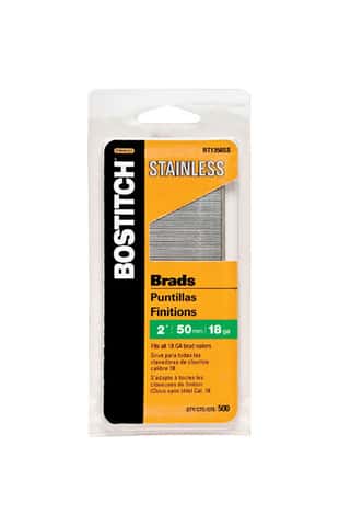 Bostitch 18 Ga. X 2 in. L Galvanized Steel Brad Nails 500 pk Bostitch 18 Ga. X 2 in. L Galvanized Steel Brad Nails 500 pk