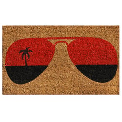 Home & More 1.42 ft. W X 2.42 ft. L Multi-color Tropical View Sunglasses Coir Door Mat