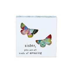 Pavilion Celebrating You 0.9 in. H X 4.4 in. W X 4.4 in. L Bright Multicolored MDF Butterfly Plaque