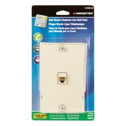 Monster Cable Just Hook It Up Ivory 1 gang Plastic Telephone Wall Plate 1 pk