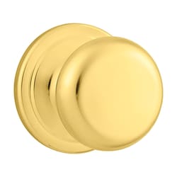 Kwikset Juno Polished Brass Passage Door Knob 1-3/4 in.