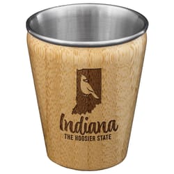 Totally Bamboo 2 oz Brown/Silver Stainless Steel/Wood Indiana Shot Glass