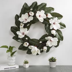 Glitzhome 24 in. H X 6 in. W X 24 in. L Multicolored Polyester Wreath