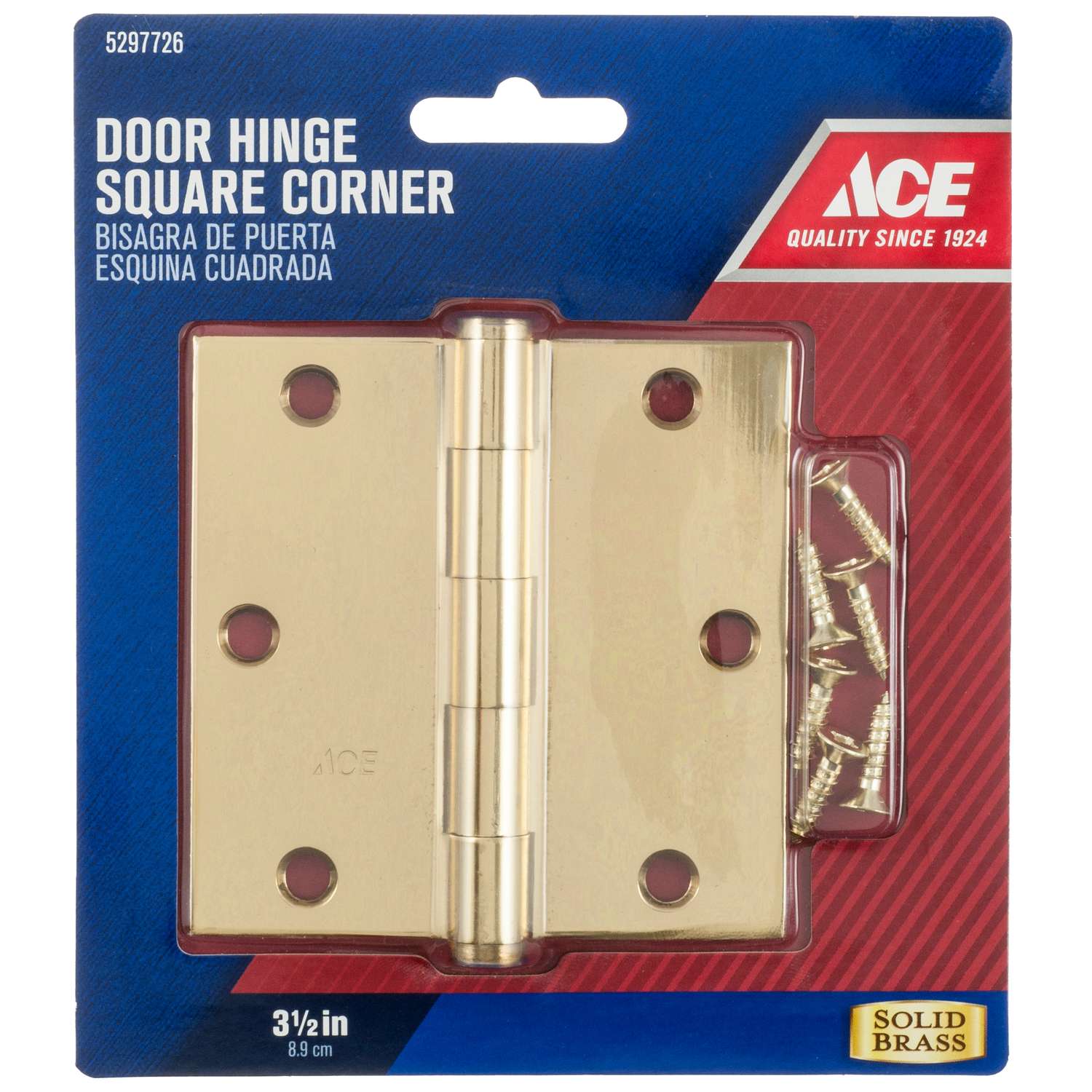 Ace 3 1 2 In L Bright Brass Door Hinge 1 Pk Ace Hardware