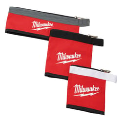 Milwaukee 0.25 in. W X 8 in. H Canvas Multi-Size Zippered Bag Assortment 1 pocket Red 3 pc