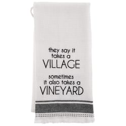 Karma Milo Black/White Cotton Takes A Village Tea Towel 1 pk