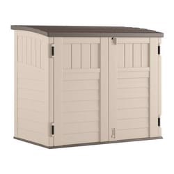 Rubbermaid Weather Resistant Resin Outdoor Patio Storage Cabinet, Oak (2  Pack)