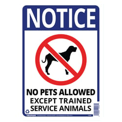 Hillman English White Pet Sign 14 in. H X 10 in. W