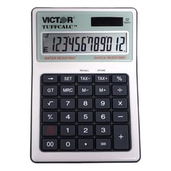 Victor Tuffcalc Silver 12 digit Solar Powered Deluxe Desktop Calculator