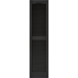 Builders Edge 60 in. H X 14.5 in. W Black Louvered Vinyl Shutter 2 pk