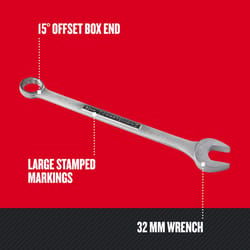 Craftsman 32 mm X 32 mm 12 Point Metric Combination Wrench 16.8 in. L 1 pc