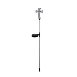 Alpine White Plastic 34 in. H Cross Outdoor Garden Stake